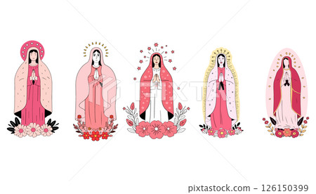 Illustrations of the Virgin Mary 126150399