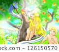 Adam and Eve and the forbidden fruit | A scene from the Book of Genesis - a biblical illustration Adam and Eve 126150570