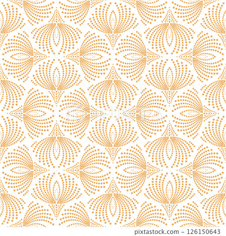 Flower geometric pattern. Seamless vector background. White and golden ornament 126150643