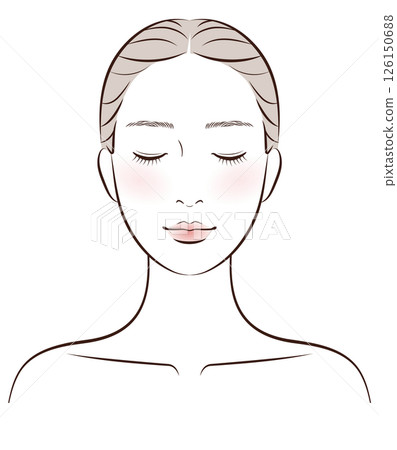 用於皮膚護理和美容的女性插圖 126150688