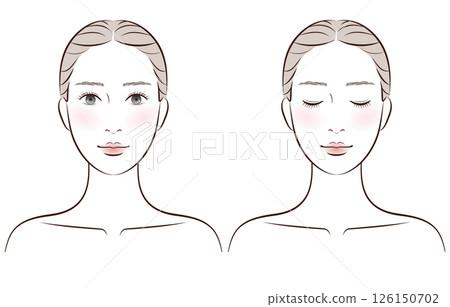 女性護膚美容插圖(正面,套裝) 女性護膚美容插圖(正面,套裝) 126150702