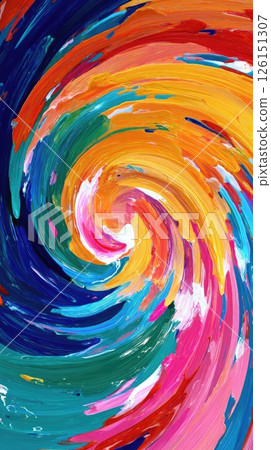 Colorful swirling vortex of acrylic paint creating abstract art Colorful swirling vortex of acrylic paint creating abstract art 126151307