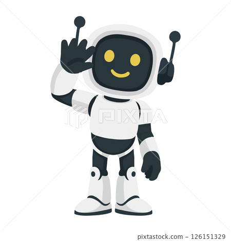 Illustration of a Friendly Robot Character Illustration of a Friendly Robot Character 126151329