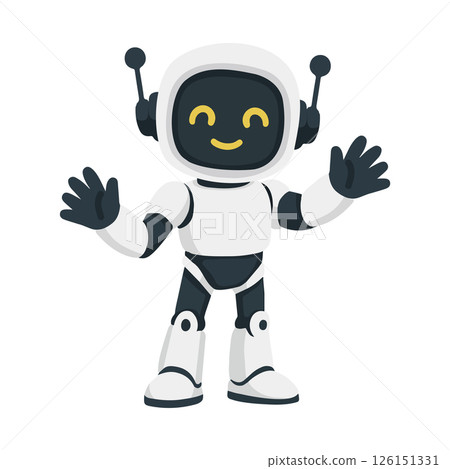 Cartoon Illustration of a Friendly Robot Cartoon Illustration of a Friendly Robot 126151331