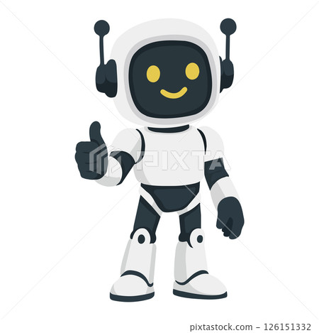 Cartoon Robot Giving Thumbs Up 126151332