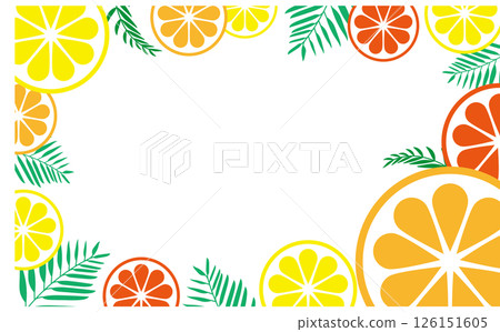 Orange and lemon pop illustration background frame 126151605