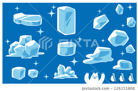 Cool ice vector illustration set 126151608