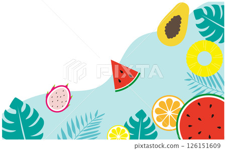 Tropical fruit vector illustration background material 126151609