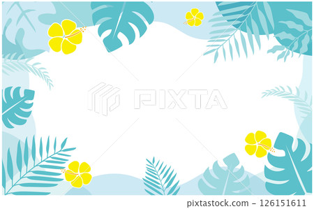 Refreshing tropical background frame material 126151611