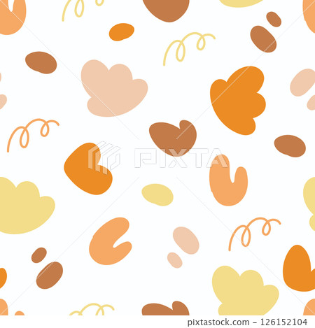 Abstract doodle shapes seamless pattern. Vector illustration design for background, fabric, textile, wall art design. 126152104