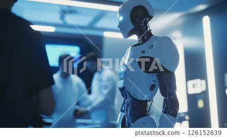 Robots working in hospitals 126152639