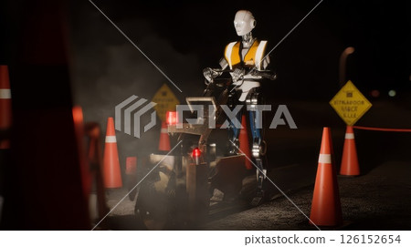 Robots working on a construction site Robots working on a construction site 126152654