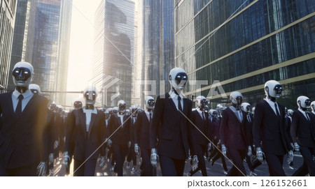 Human society taken over by robots Human society taken over by robots 126152661