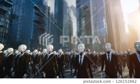 Human society taken over by robots Human society taken over by robots 126152662