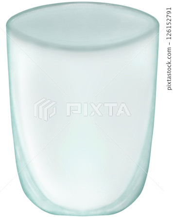 Hand drawn cute water jug and glass with ice illustration of crystal clear 126152791