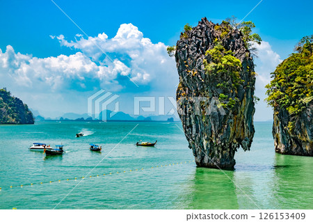 James Bond island in Phang Nga bay, Phuket Thailand nature 126153409