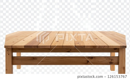 Wooden table top over white background. Table mock up template for presentations and other design purposes Wooden table top over white background. Table mock up template for presentations and other design purposes 126153767