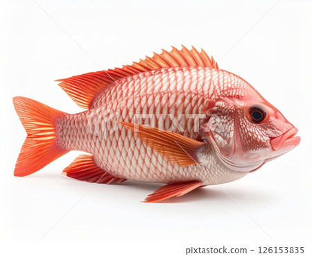 Fish close view on white background 126153835