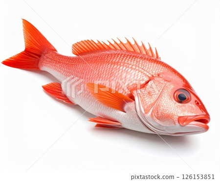 Fish close view on white background 126153851
