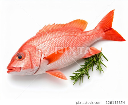 Fish close view on white background 126153854