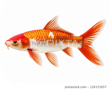 Fish close view on white background Fish close view on white background 126153857