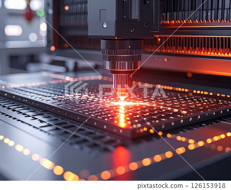 Industrial Laser Calibration on Smart Grid Panel. Laser Welding Process 126153918
