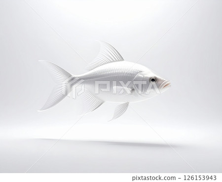 Fish close view on white background 126153943