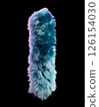 Blue Fur Styled Into Bold Letter I Isolated on White Background 126154030