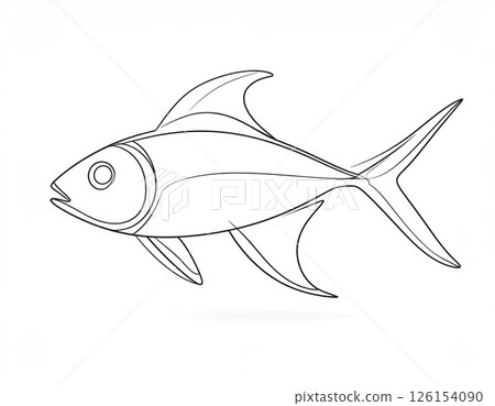 Sketchy fish drawing over white background Sketchy fish drawing over white background 126154090
