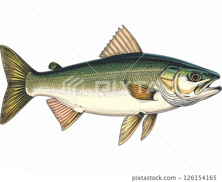 Fish shape over white background 126154165