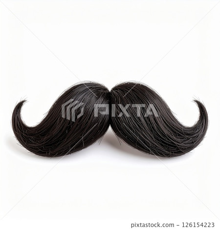 Realistic moustache over white background 126154223
