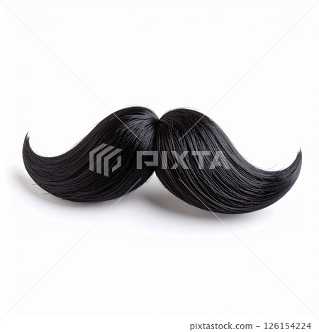 Realistic moustache over white background 126154224