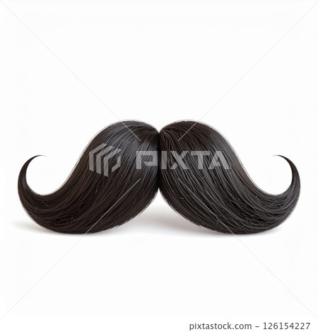 Realistic moustache over white background Realistic moustache over white background 126154227