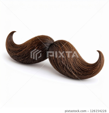 Realistic moustache over white background Realistic moustache over white background 126154228