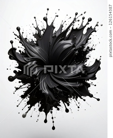 Black ink splash over white background,... - Stock Illustration ...