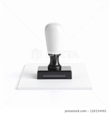 Stamping documents, a stamp on a blank paper over white background 126154491