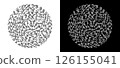 Abstract background with lines in circle. Art design spiral as logo or icon. A black figure on a white background and an equally white figure on the black side. 126155041