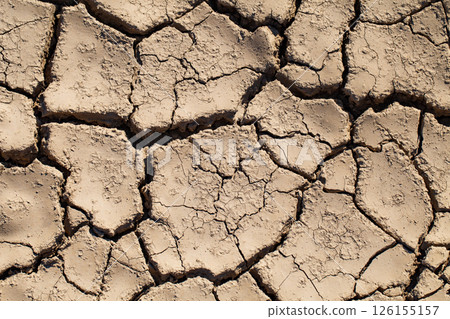 dry cracked earth close-up, top view dry cracked earth close-up, top view 126155157