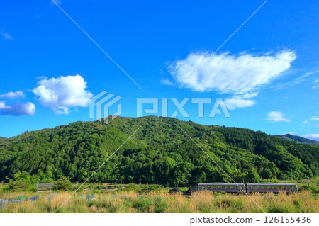 A train running through the quiet countryside, making a loud noise A train running through the quiet countryside, making a loud noise 126155436