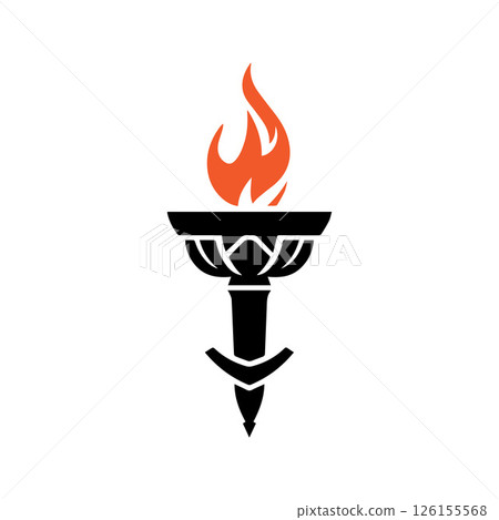 Torch Logo Design Graphic Illustration Torch Logo Design Graphic Illustration 126155568