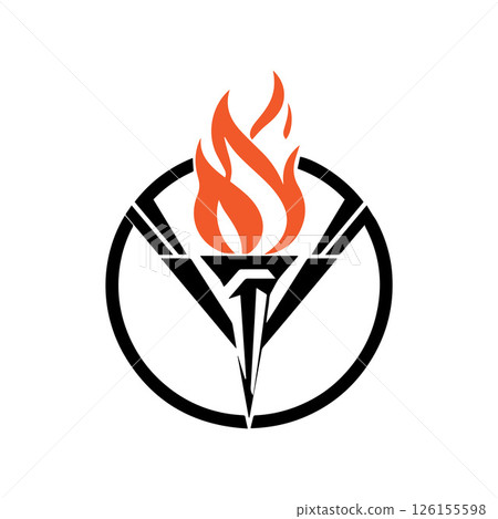 Torch Logo Design Graphic Illustration Torch Logo Design Graphic Illustration 126155598