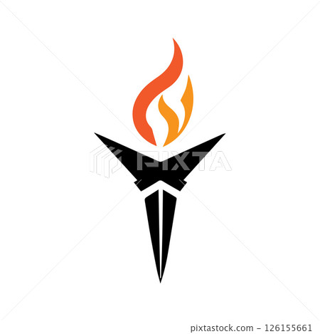 Torch Logo Design Graphic Illustration Torch Logo Design Graphic Illustration 126155661