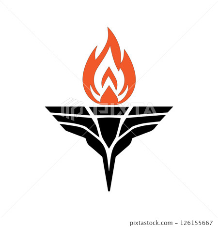 Torch Logo Design Graphic Illustration Torch Logo Design Graphic Illustration 126155667