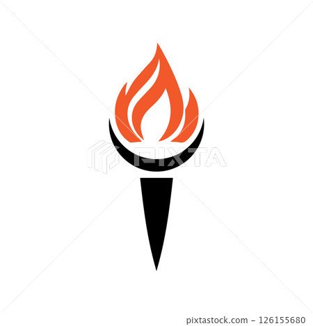 Torch Logo Design Graphic Illustration Torch Logo Design Graphic Illustration 126155680