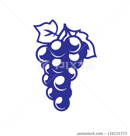 Simple Modern Grape Logo Design Simple Modern Grape Logo Design 126155773