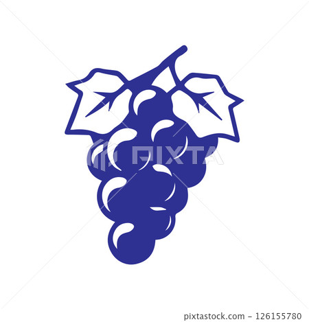 Simple Modern Grape Logo Design Simple Modern Grape Logo Design 126155780