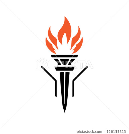 Torch Logo Design Graphic Illustration Torch Logo Design Graphic Illustration 126155813
