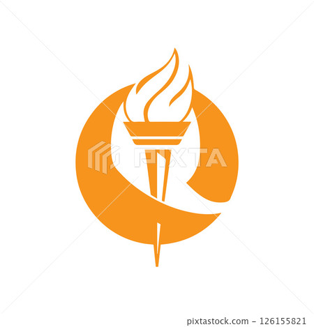 Torch Logo Design Graphic Illustration Torch Logo Design Graphic Illustration 126155821