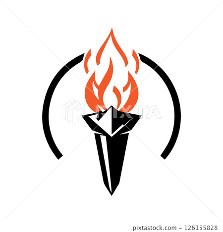 Torch Logo Design Graphic Illustration Torch Logo Design Graphic Illustration 126155828