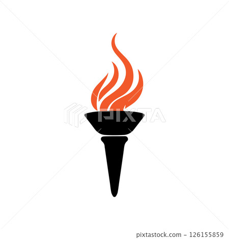 Torch Logo Design Graphic Illustration Torch Logo Design Graphic Illustration 126155859